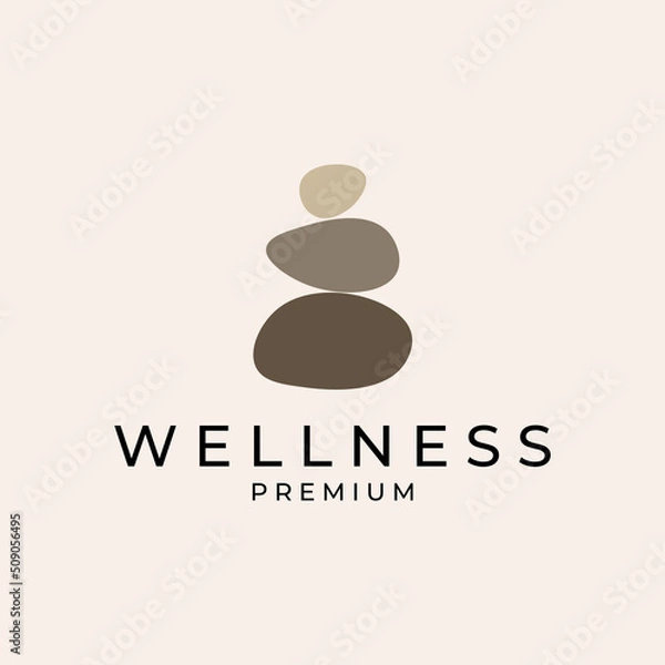 Obraz wellness rock zen stone stones logo vector icon illustration design