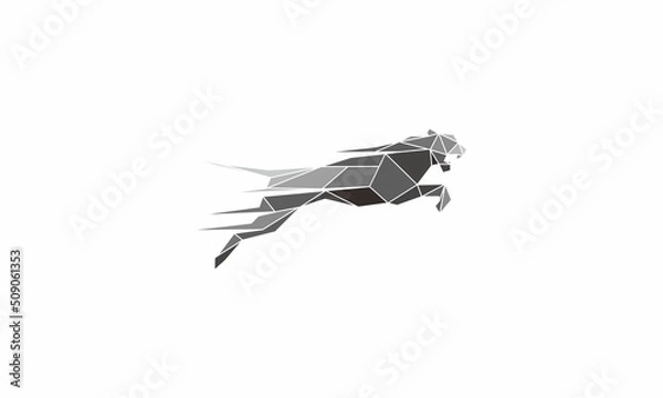 Obraz black geometric cheetah