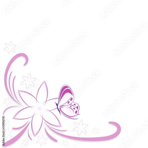 Fototapeta sfondo fiore e faralla