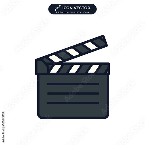 Fototapeta clapperboard icon symbol template for graphic and web design collection logo vector illustration