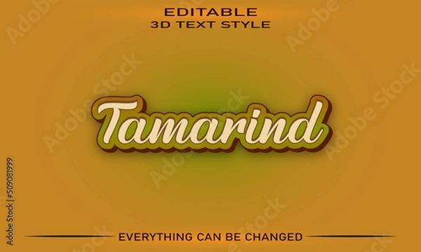 Fototapeta Editable tamarind 3D text effect style template