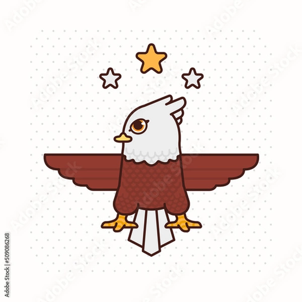 Obraz cute bald eagle mascot cartoon logo illustration