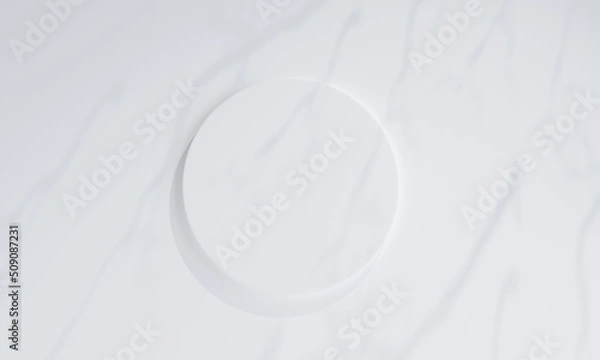 Fototapeta white podium display for product presentation. Top view, 3d illustration