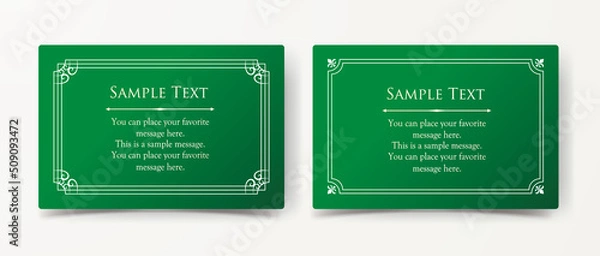 Fototapeta 高級感のあるカードデザイン。アンティークな装飾デザイン。エレガントな縁の模様。