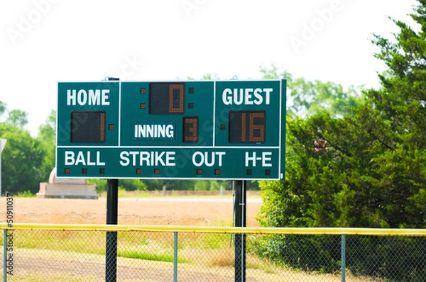 Obraz Baseball scoreboard