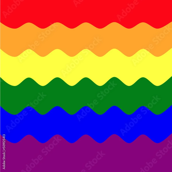 Fototapeta LGBT Pride flag. Rainbow wave background.