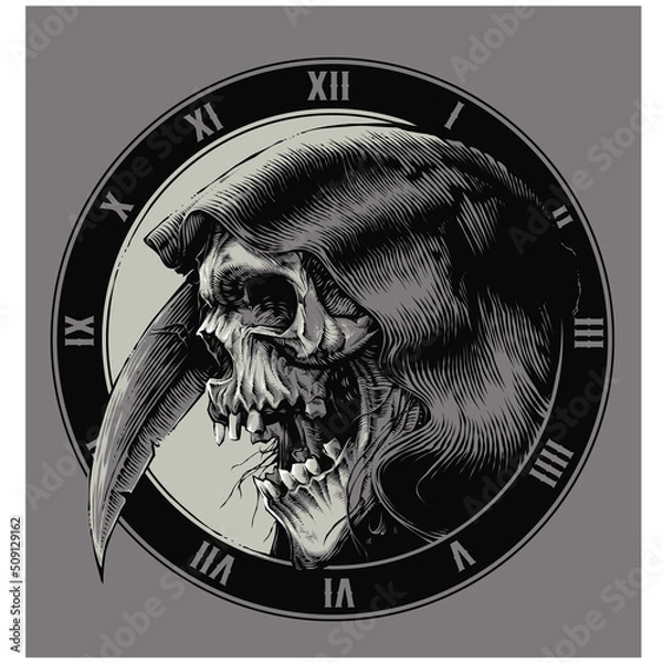 Obraz Vector Grim Reaper Tattoo design