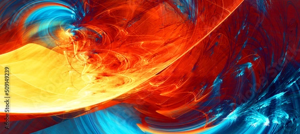 Fototapeta Summer solstice. Abstract sunny background. Fractal artwork for creative graphic design