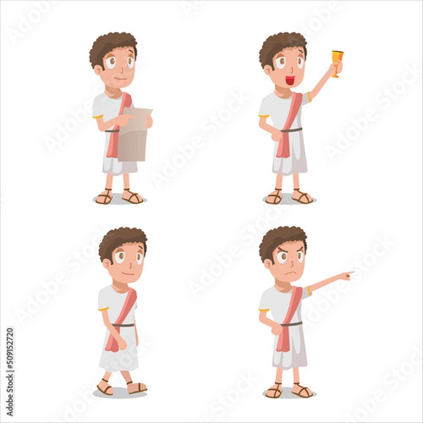 Obraz Greece Cartoon Character Isolate Group Vector