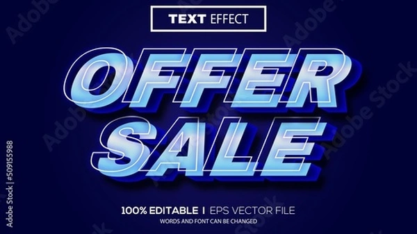 Fototapeta 3d editable text effect offer sale theme premium vector