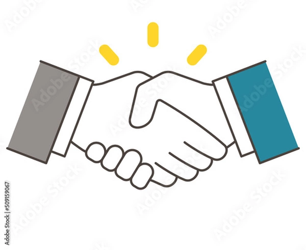 Fototapeta Vector illustration of an enlarged view of a handshake.