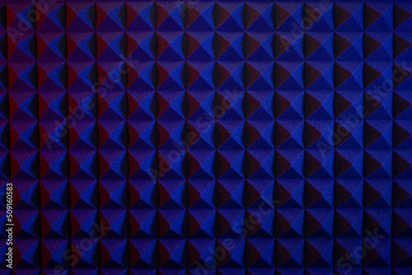 Fototapeta Acoustic soundproof foam wall background texture. Material for record studio room