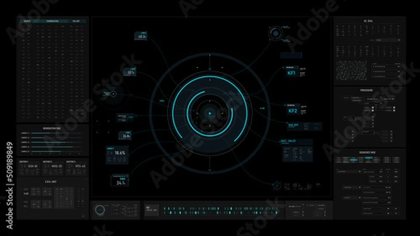 Fototapeta Sci-Fi futuristic user interface hud design panel 002