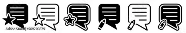 Obraz Set of feedback icons. Blog comment symbol. Vector illustration.