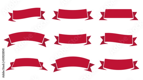 Obraz set of red ribbons