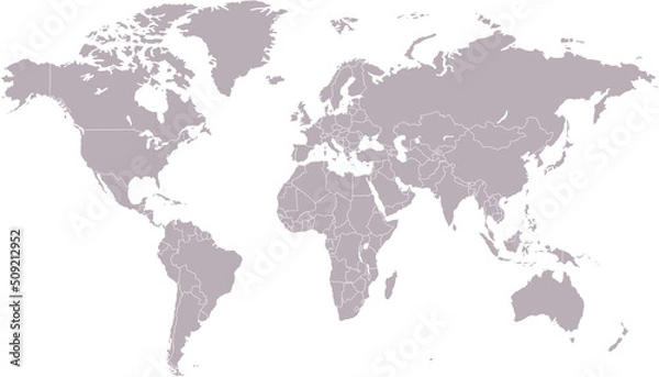 Fototapeta World map. Color vector modern. Silhouette map.	
