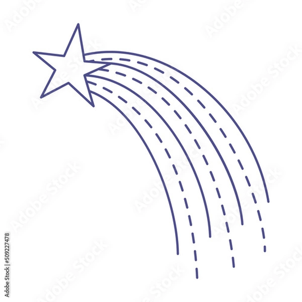 Fototapeta Comet with tail line art