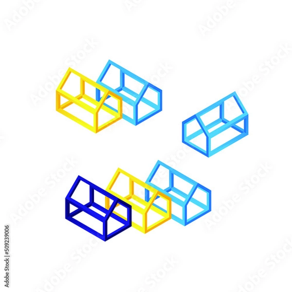 Obraz Abstract isometric house illustration. Frame building