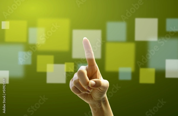 Fototapeta タッチパネル　女性の手