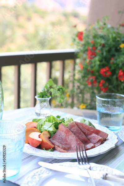 Obraz テラスでランチ