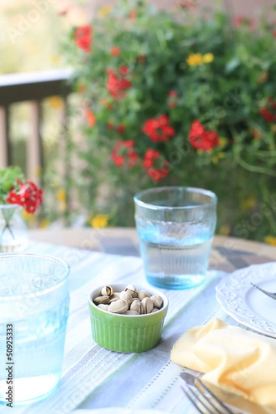 Obraz テラスのテーブル