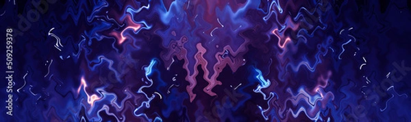 Fototapeta Abstract background neon of acrylic oil paints. Liquid waves of blue paint neon. Abstract wave patterns. Fluid Liquid Art. 3D illustration.