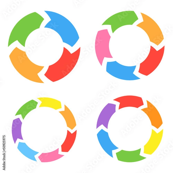 Obraz Color Circle Arrows Set. Vector