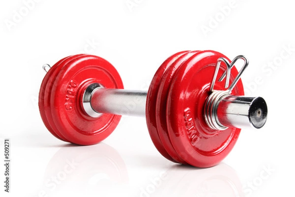 Obraz czerwony hantle