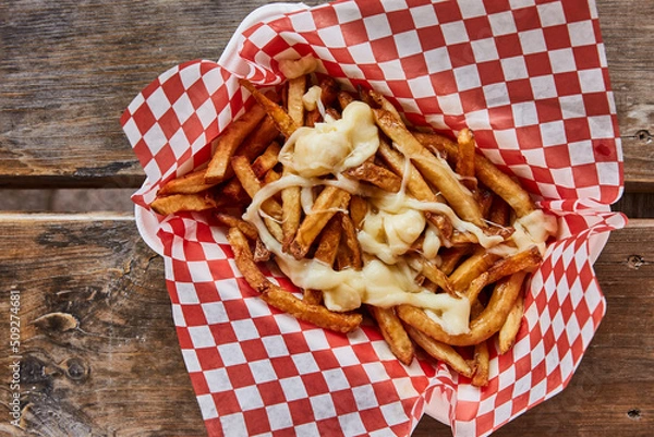 Obraz Top view of poutine