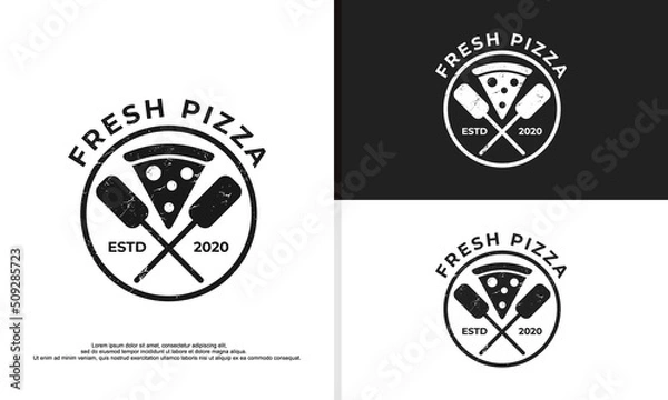 Obraz retro vintage pizza logo and typography template