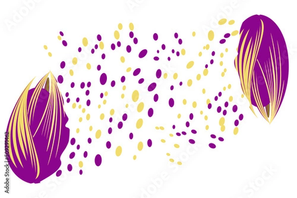Fototapeta "Vector, graphic, illustration of vintage abstract floral pattern. Line art of a bunch of orchid flower with buds and modern design.
