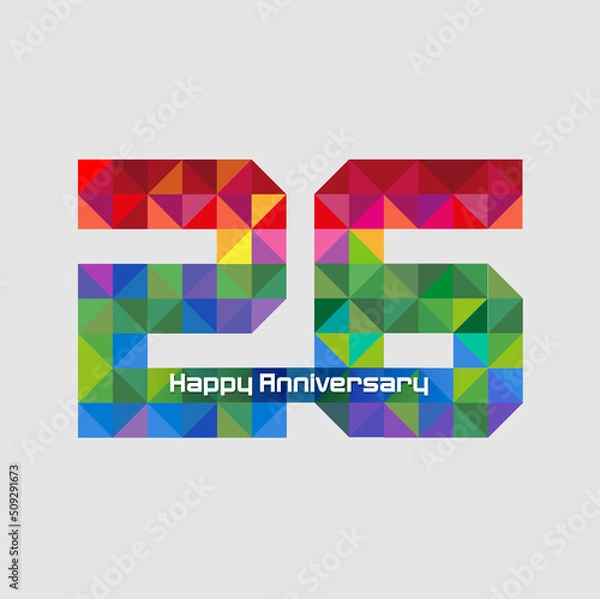 Fototapeta Vector abstract, modification number 26 for symbol or icon celebration twenty six year happy anniversary.