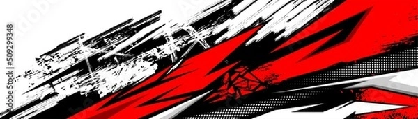 Fototapeta Abstract Car decal design vector. Graphic abstract stripe racing background kit designs for wrap vehicle, race car, rally, adventure and livery