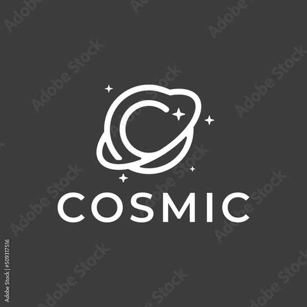 Fototapeta the letter C logo that makes up the cosmic planet
