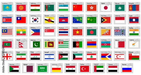 Obraz asia stamps collection