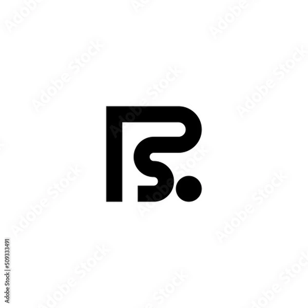 Fototapeta initials PS SP logo graphic design template vector