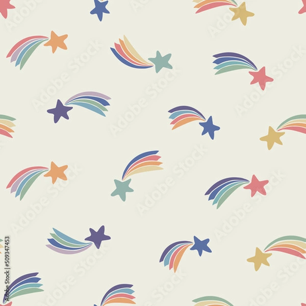 Fototapeta Stars simple vector seamless pattern