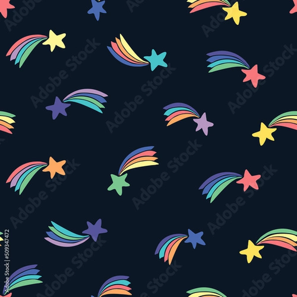 Fototapeta Stars simple vector seamless pattern