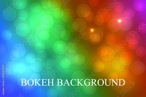 Fototapeta Multicolored shimmering bokeh background. Defocused blurry light. Abstract vector background.
