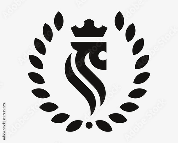 Fototapeta Lion modern logo. King heraldic emblem design editable for your business. Vector illustration.