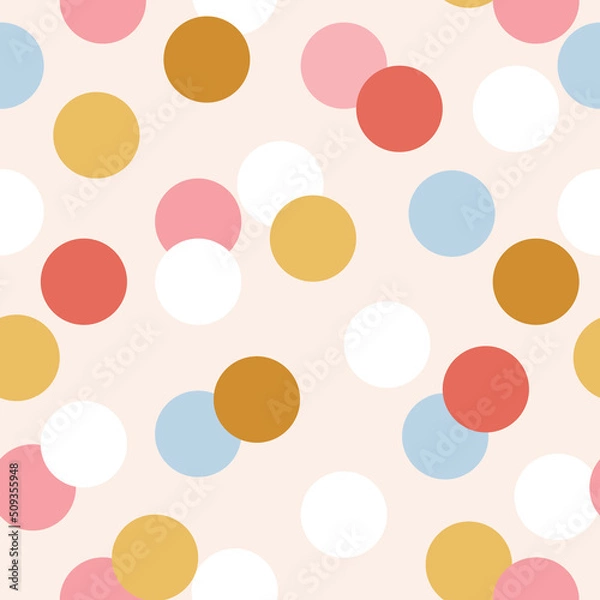 Fototapeta Abstract Graphic Modern Bold Seamless Repeat Pattern Polka Dot Confetti 