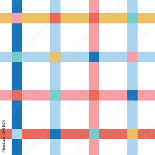 Fototapeta Seamless Repeat Pattern Modern Multi Color Check Mix Graphic Bold Pattern
