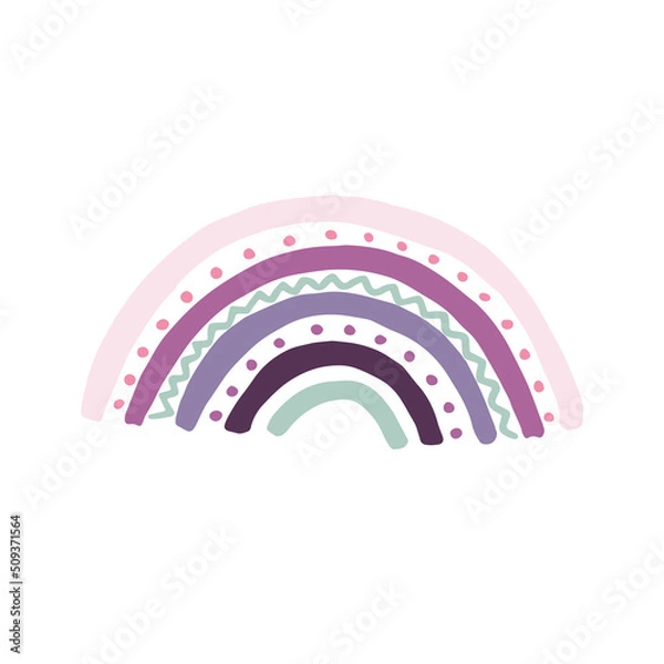 Obraz Vector Hand drawn cute rainbow with pattern