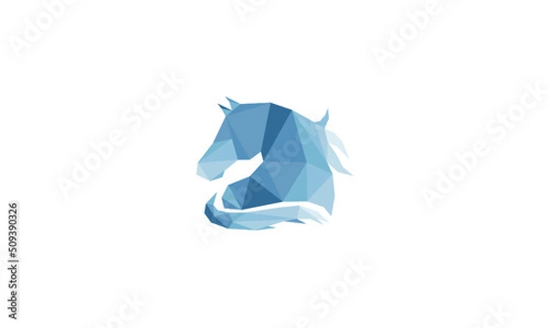 Obraz blue horse head polygon