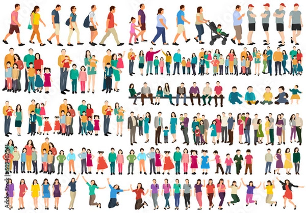 Obraz people set in flat design, isolated vector