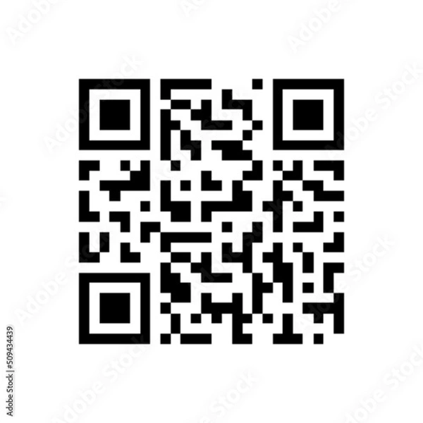 Fototapeta QR code icon. Smartphone scanning symbol. Vector isolated on white.