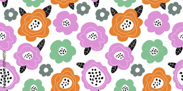 Obraz Vector flower pattern. Background with flowers