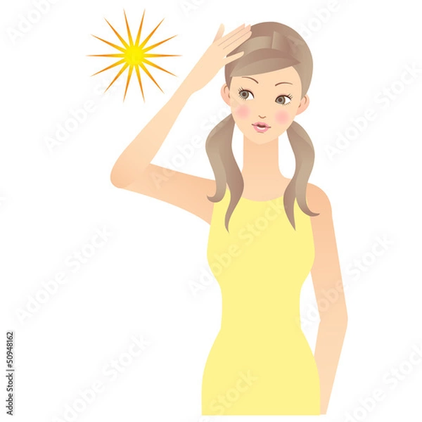 Obraz 女性　日焼け　UV