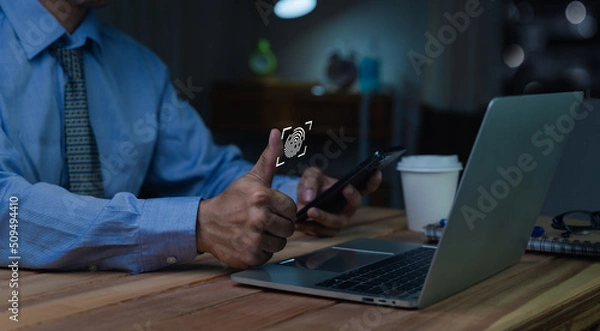 Fototapeta person using laptop