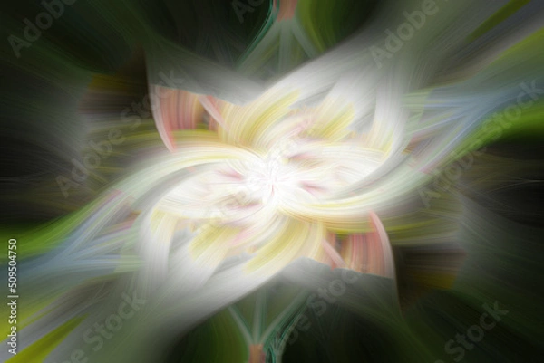 Obraz Twirl effect photo taken of a dam and added twirl effect.Abstract Twisted Light Fibers. Effects Background Overlay Blend. Modern. Illuminated Light Painting.